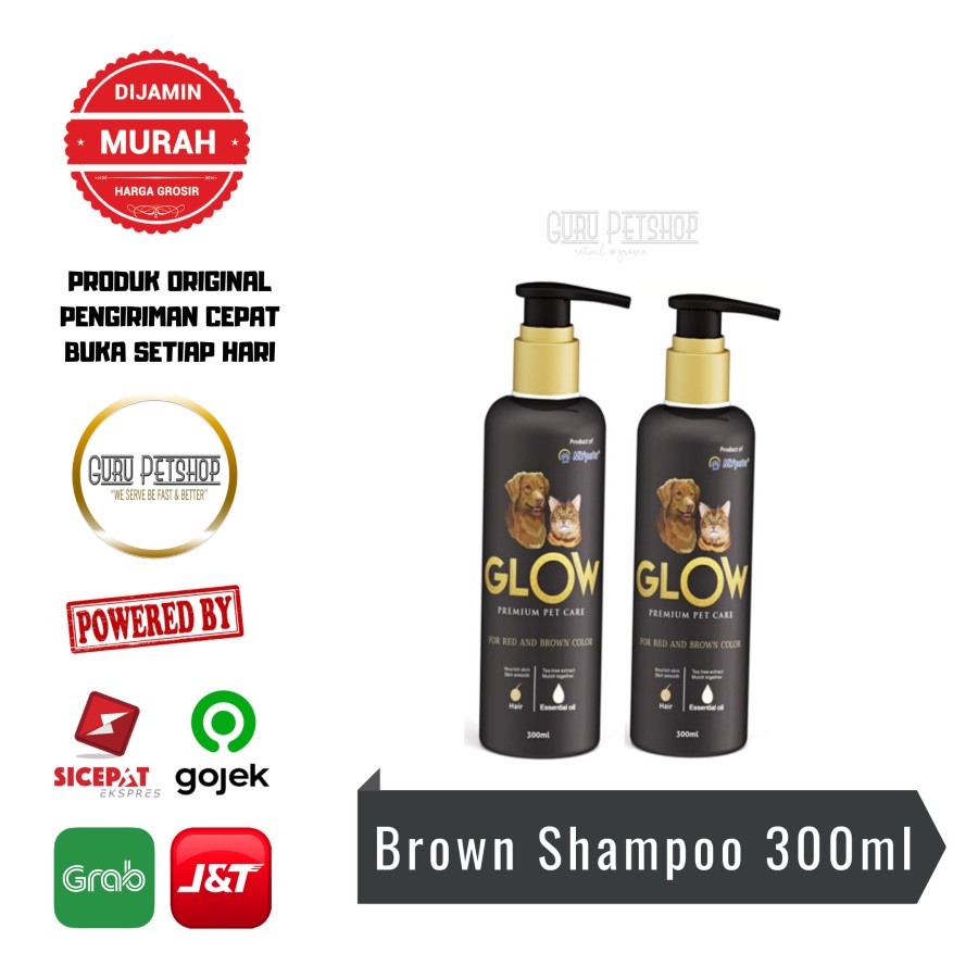 GLOW Premium Pet Care Shampoo 300ml Glow Shampoo Kucing Anjing