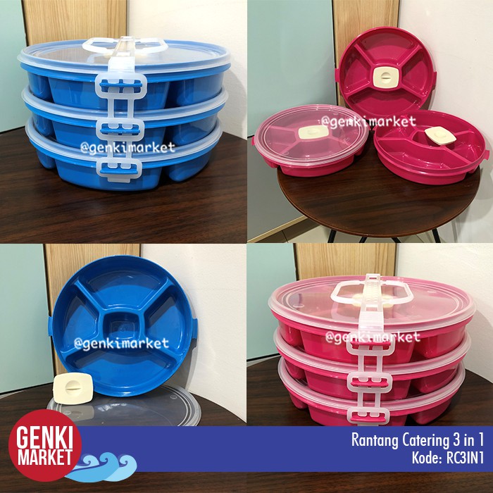 Rantang Makan / Rantang Makanan Katering / Rantang Plastik 3 Susun / Kotak Makan Bekal 3 Susun 3