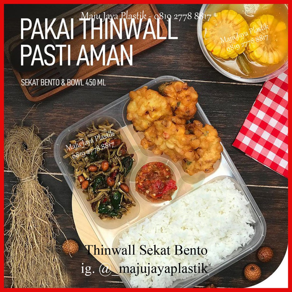 Jual Thinwall Bento Sekat 4 Tebal Isi 25pcs Thinwall Bento Oth 2