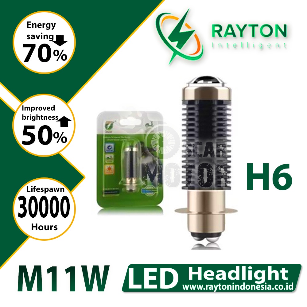 Lampu Led Motor H6 H4 Bebek 2 Warna Putih Kuning RTD M11W AC DC NEW motor