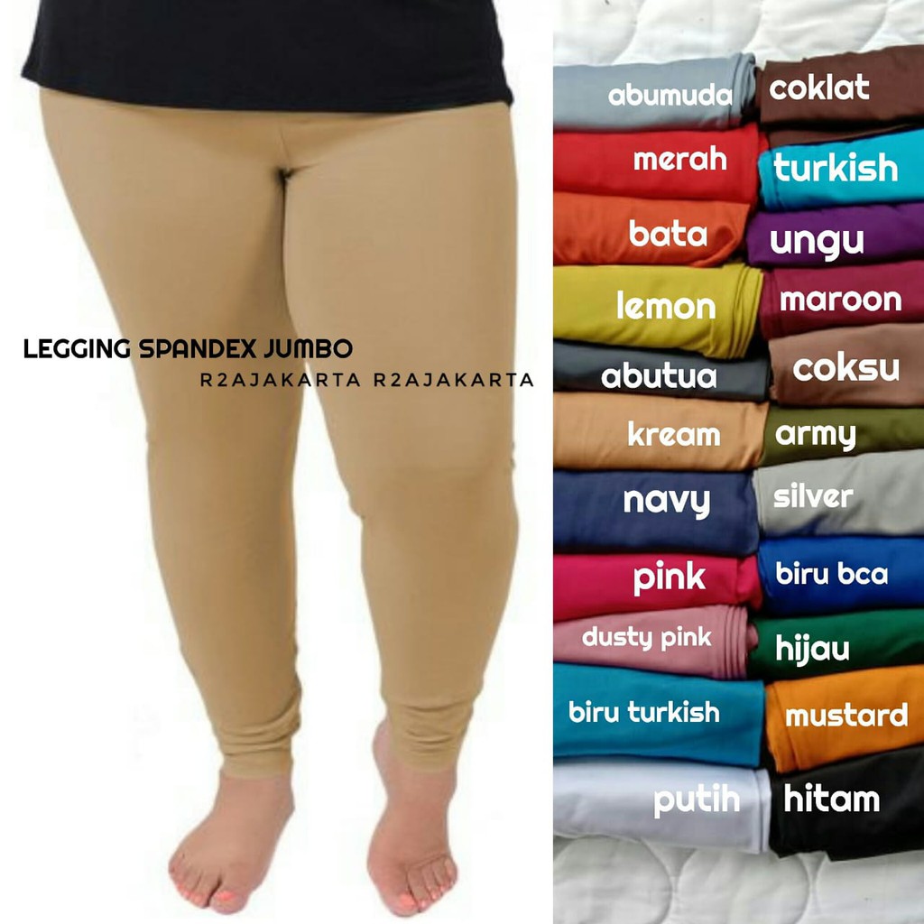 LEGGING JUMBO XXL  SPANDEX JERSEY ELASTIS WANITA - R2AJAKARTA