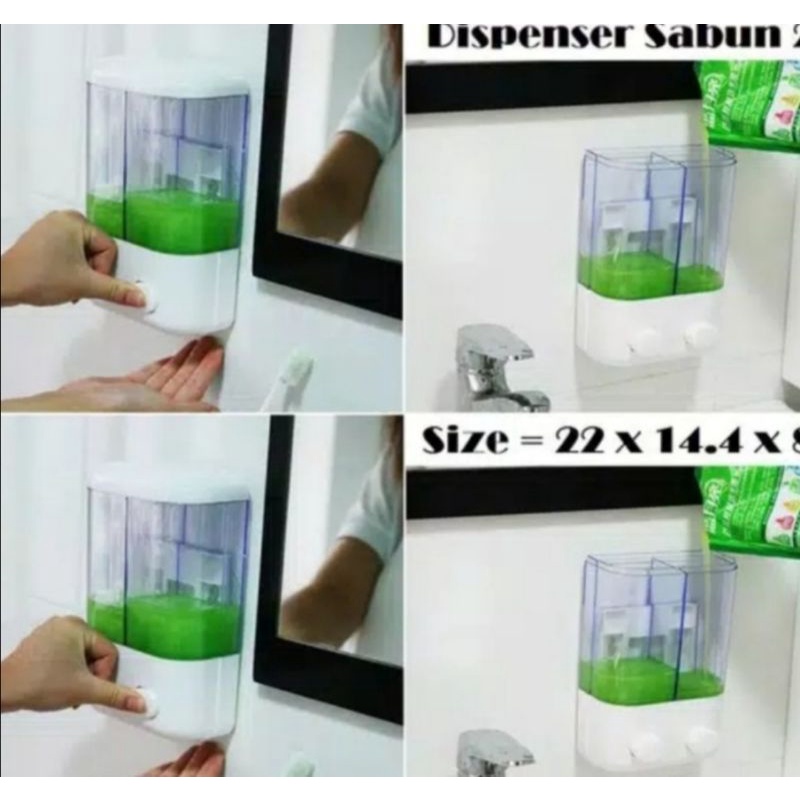 Dispenser double tube sabun cair shampo handsanitizer 2 tabung