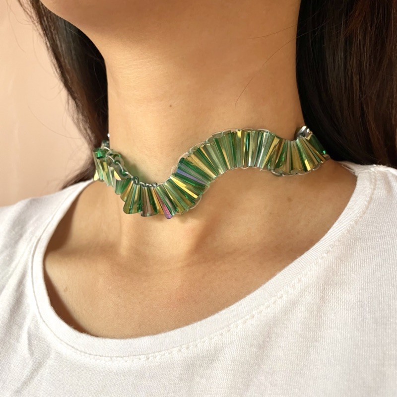 Marie choker - purple &amp; green