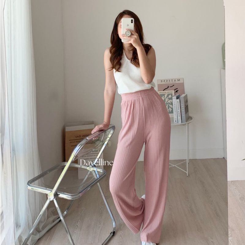 Kai Knit Pants - Celana Kulot Knit Tebal - Celana Wanita