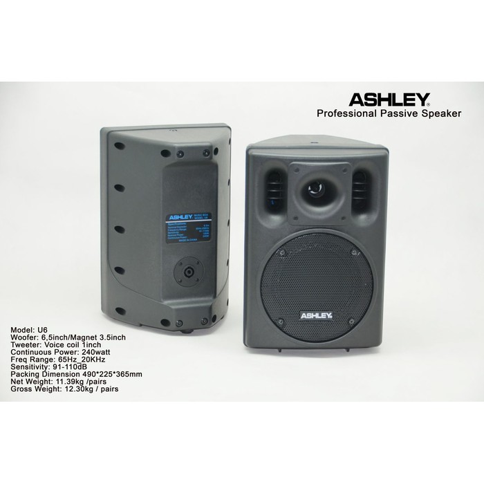 SPEAKER ASHLEY U6 ( 6 INCH PASIF/PASSIVE ) ORIGINAL