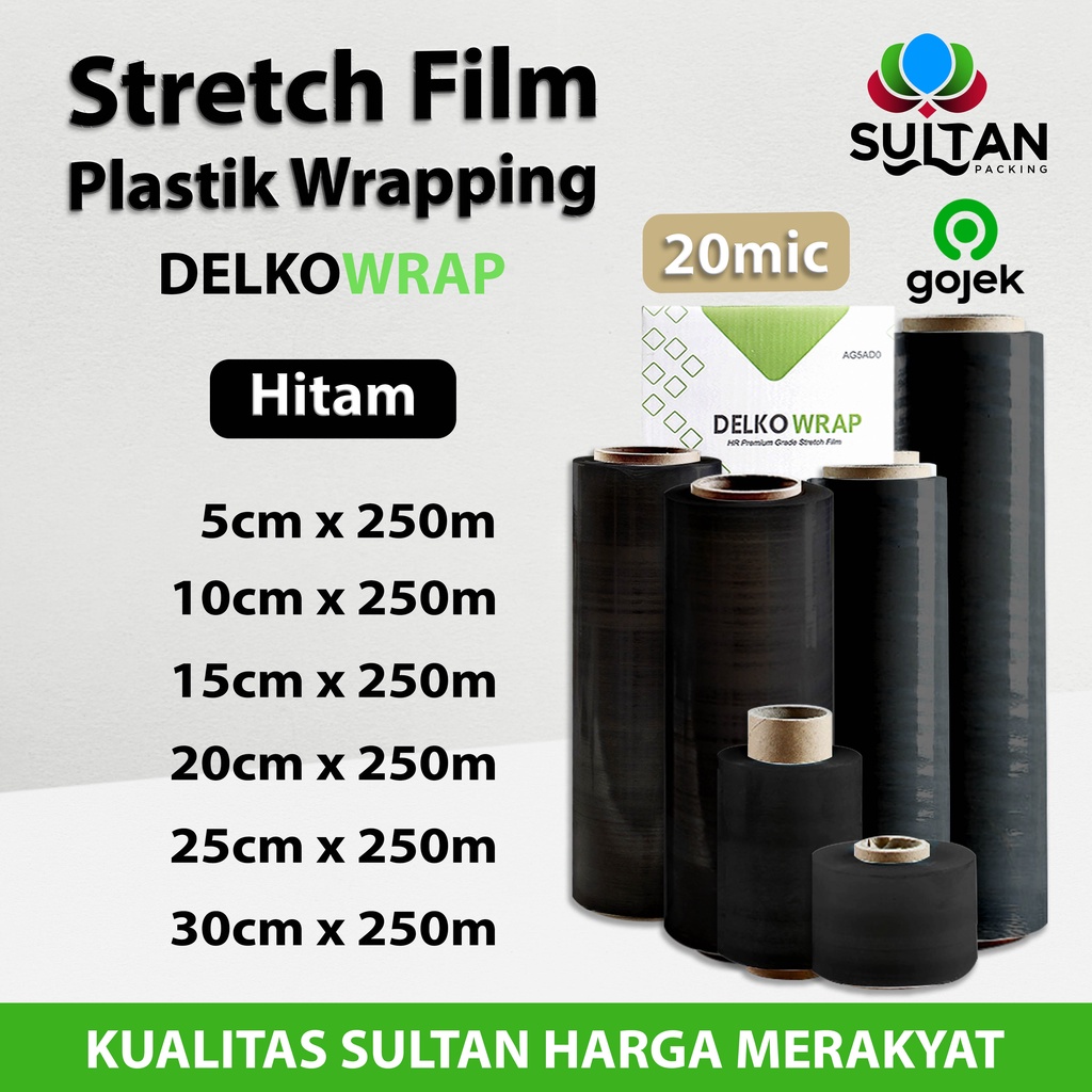 

Plastik Wrapping Stretch Film 250m DELKOWRAP HITAM TERMURAH OJOL / DUS