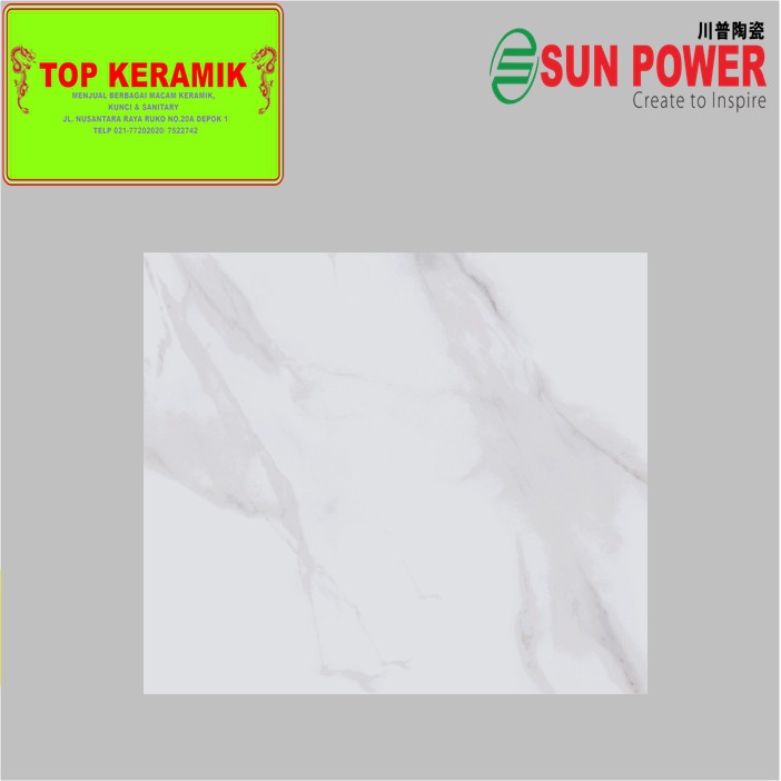 Keramik Lantai Sunpower 60x60 60111 Calacatta White Kw 1