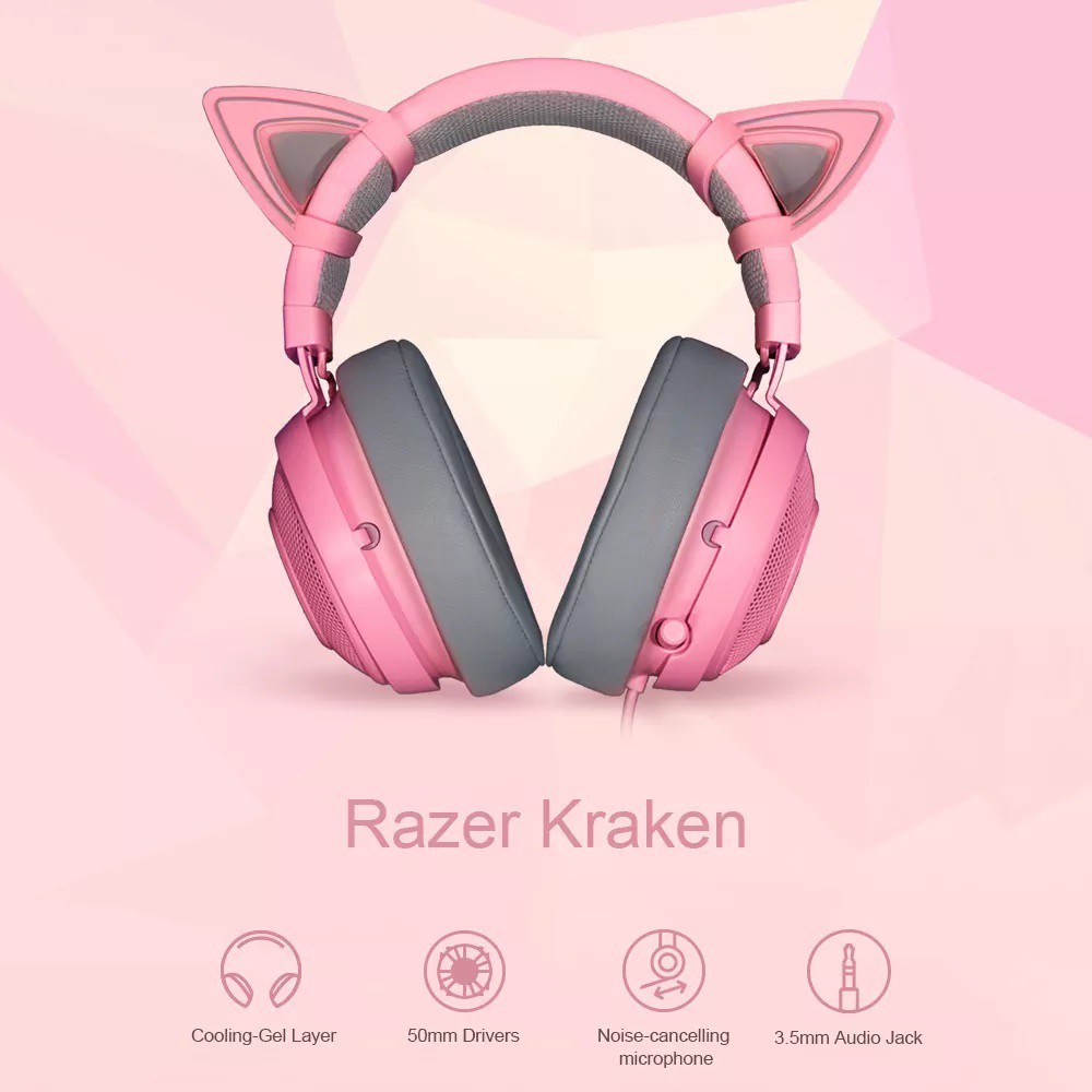 Razer Kraken Quartz Wired Gaming Headset Surround Sound