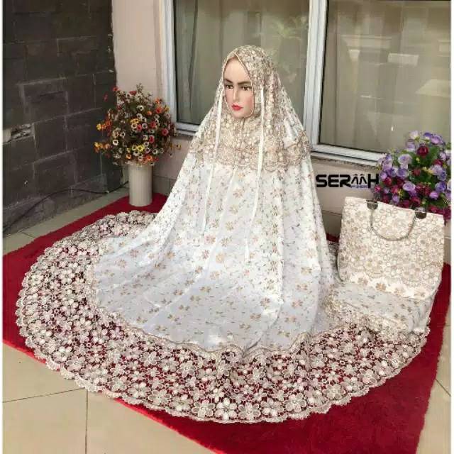 Kamila mukena prada premium shiren renda