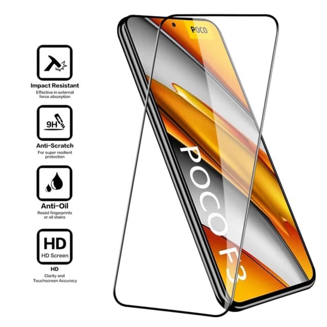 POCO F3 TEMPERED GLASS 2IN1 FULL LAYAR &amp; KAMERA