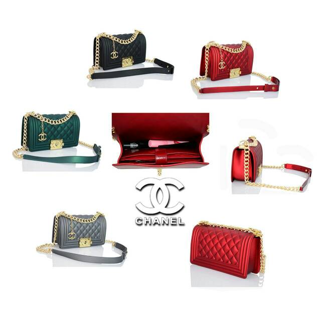 CHANEL 
TYPE            :C6213
SIZE              :19x7x12
 
WEIGHT       :650GR 
MATERIAL   :JELLY
