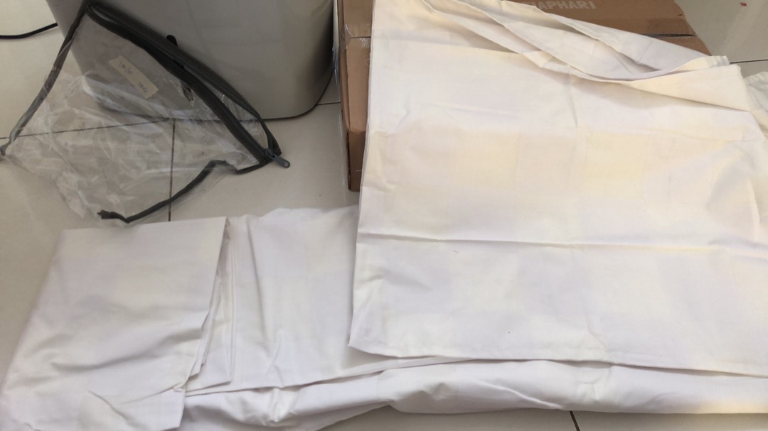 Sprei Set Bahan Katun Premium Kotal Putih Hotel Model Doby 180x200