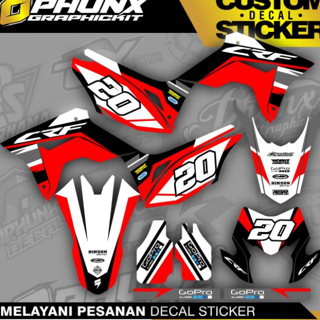 Stiker decal crf 150 L full body 20 red black