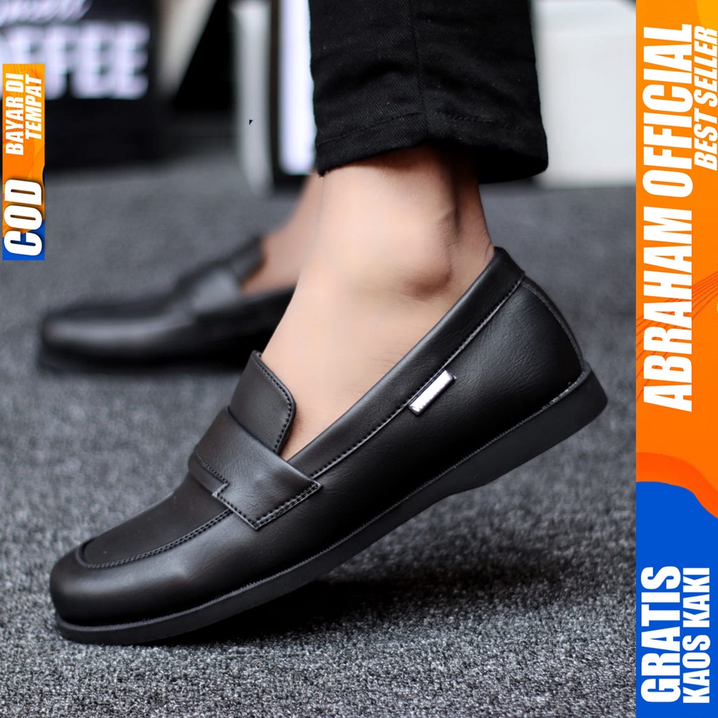 Abraham Bruno - Sepatu Formal Kerja Pantofel Pria Hitam