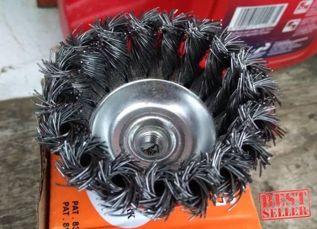 KEPANG - Sikat Kawat Mangkok KEPANG Gerinda / TWISTED Wire Cup Brush Wheel - KING 3&quot;