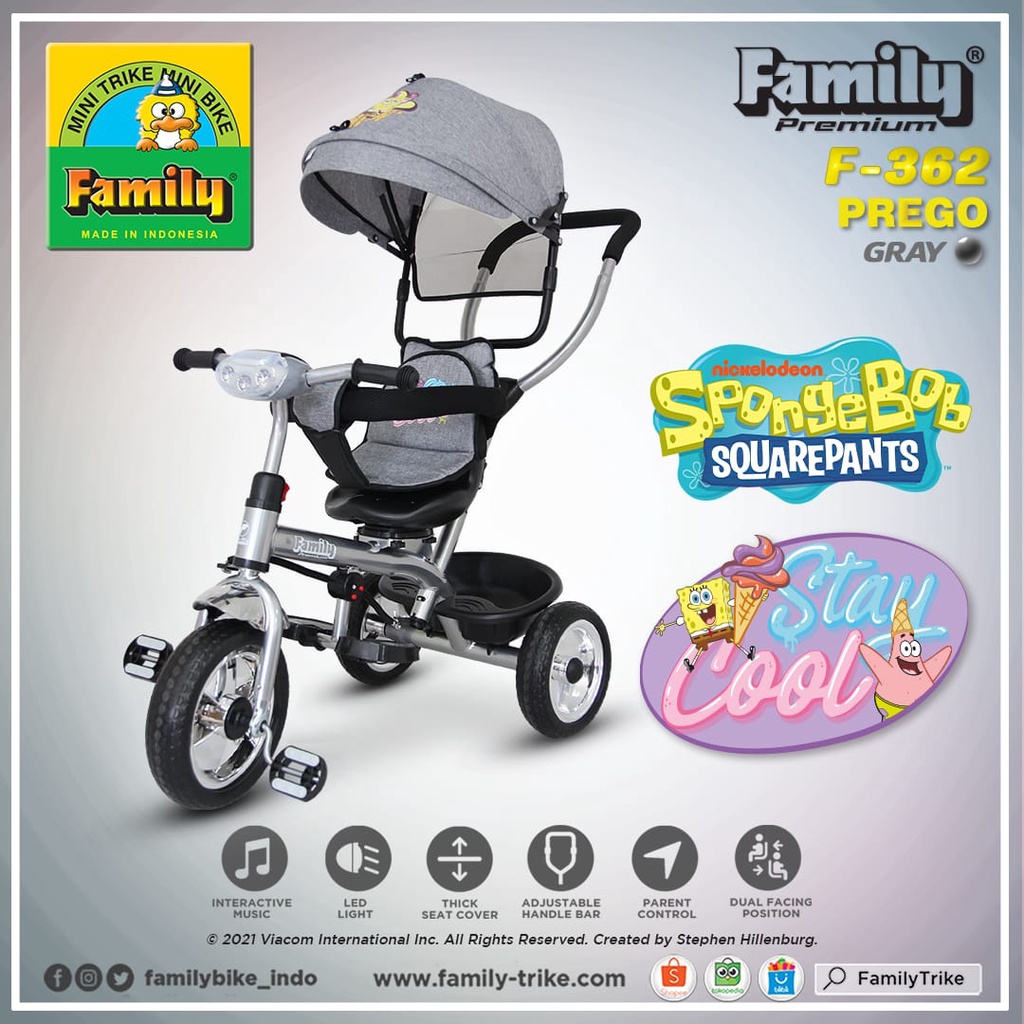 Sepeda Anak Roda Tiga Family Tricycle NEW F-362 murah