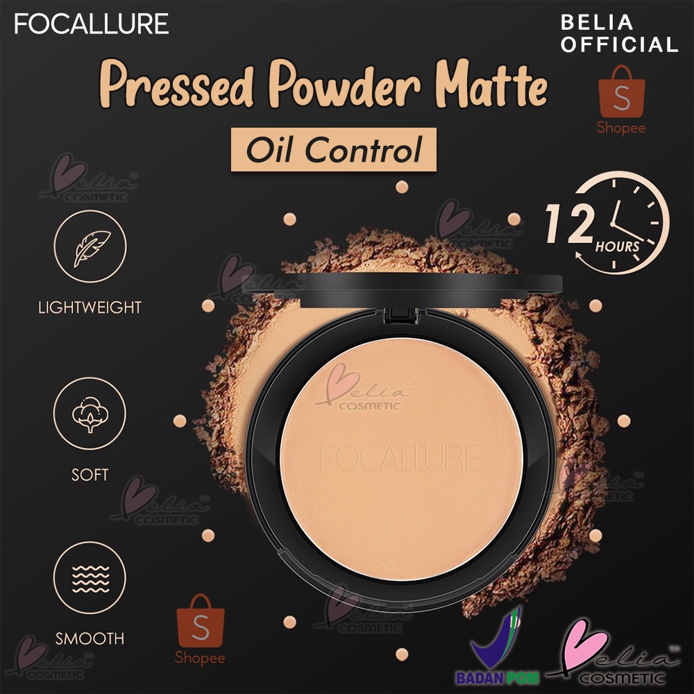 ❤ BELIA ❤ FOCALLURE Pressed Powder FA16 | Oil-control Pressed Powder-Matte Bedak Padat | BPOM