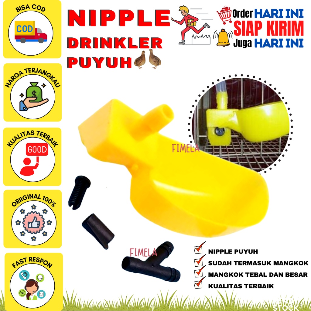 Nipel Nepel Puyuh Mangkok P1 Nipple Tempat Minum Puyuh Ayam Otomatis