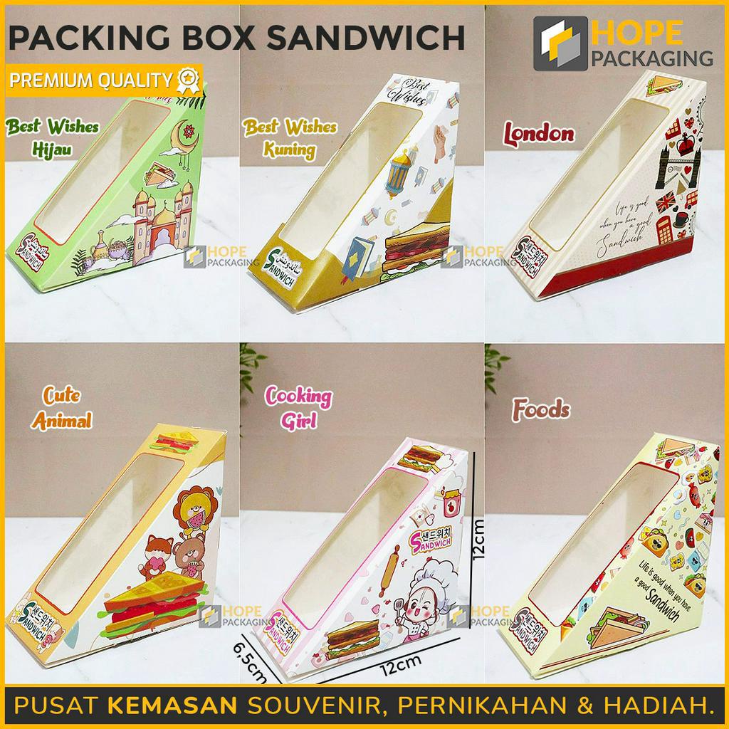 [ ISI 5 PCS ] Box sandwich Cream Kotak roti Sandwich / Kotak roti Kraft Paper Kotak roti Kraft Paper box kue / pengajian / Lebaran acara islami