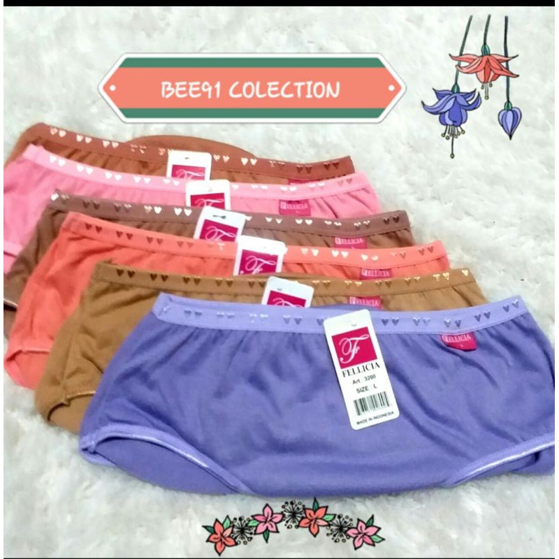 6 Pcs Celana Dalam Wanita Dewasa Polos  -  Bahan Berkualitas, Ukuran M hingga XXL 3200 9128 3325 5200