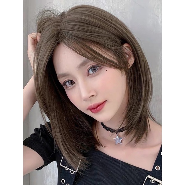 119 full wig korean straight tanpa poni short 39 cm