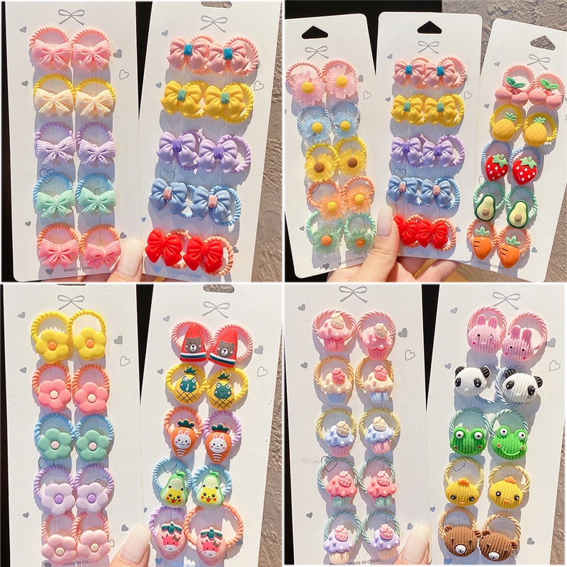 10pcs / Set Bandana Karet Resin Motif Kartun Lucu