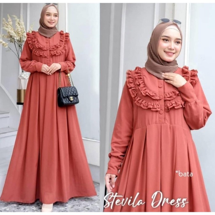 Gamis ceruty babydoll | Gamis rempel dada | Dress ceruti