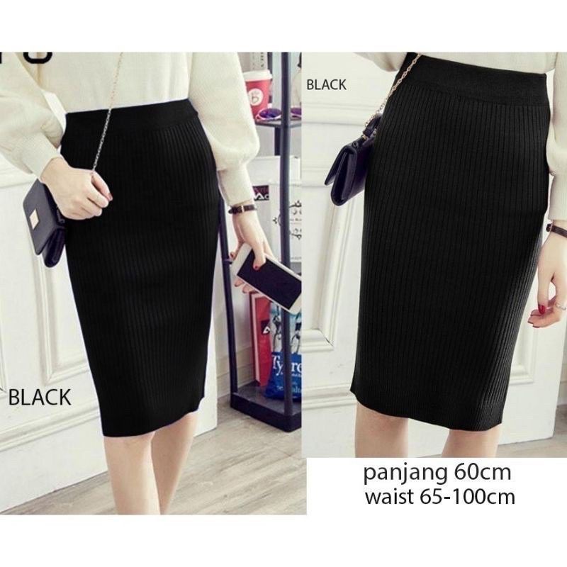 ROK SPAN ROK RAJUT PREMIUM ROK WANITA TEBAL ROK 3/4