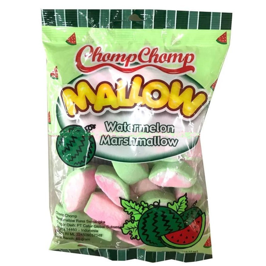 

Sale Chomp Chomp Watermelon Marshmallow/ Chompchomp Mellow Semangka 60 Gram Ayo Beli