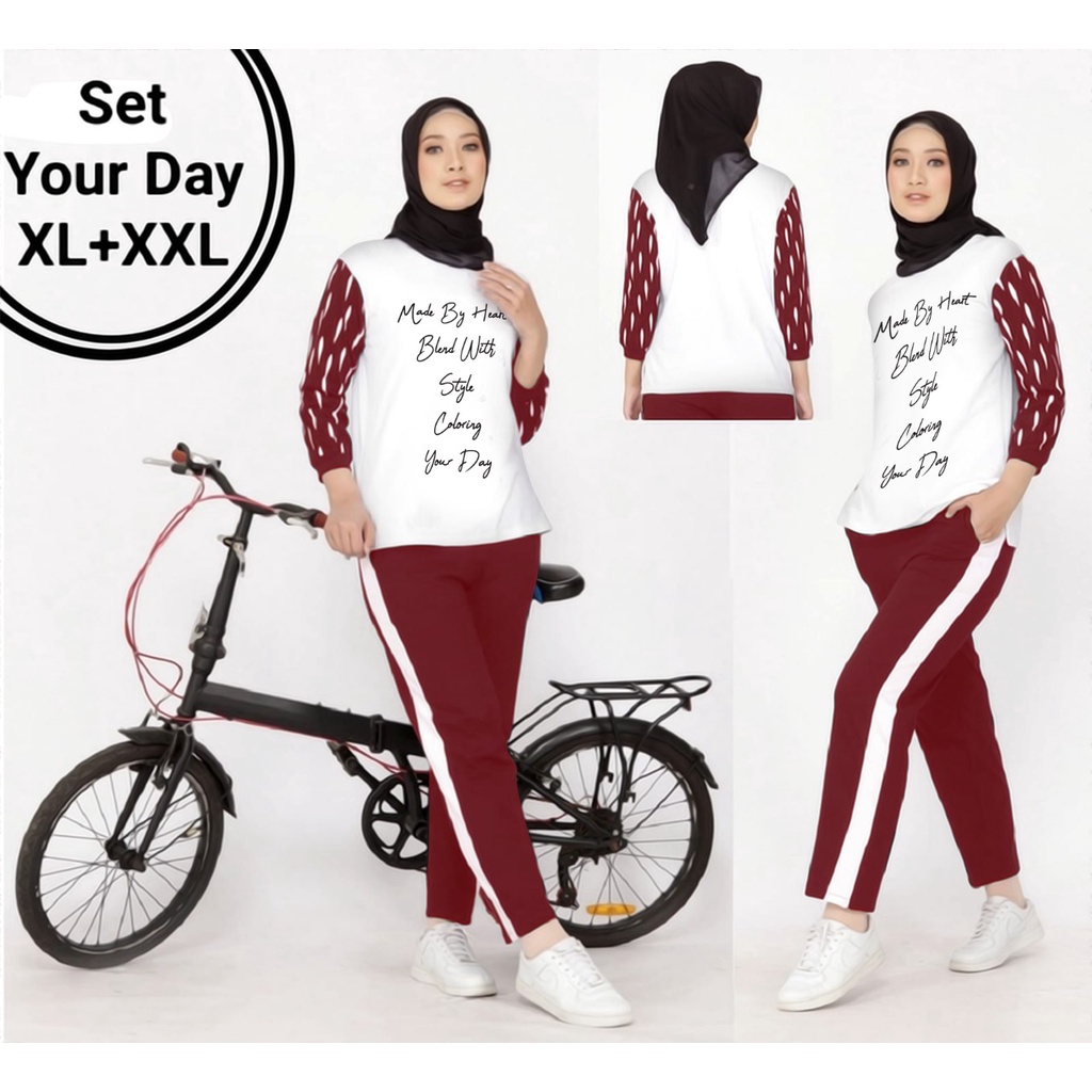 COD☑️SETELAN WANITA/SET YOUR DAY/SET TRAINING/SET BIKE/2SIZE(XL&amp;XXL)PAKAIAN  OLAH RAGA MURAH/PAKAIAN SENAM/STELAN JUMBO/SETELAN OLAH RAGA MUSLIMAH/GOOD QUALITY