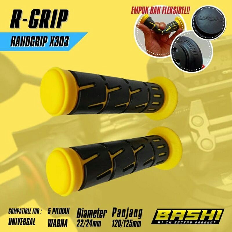 Handgrip Handfat Grip Bashi Original Karet Empuk +Stiker Bashi Untuk Semua Motor Universal