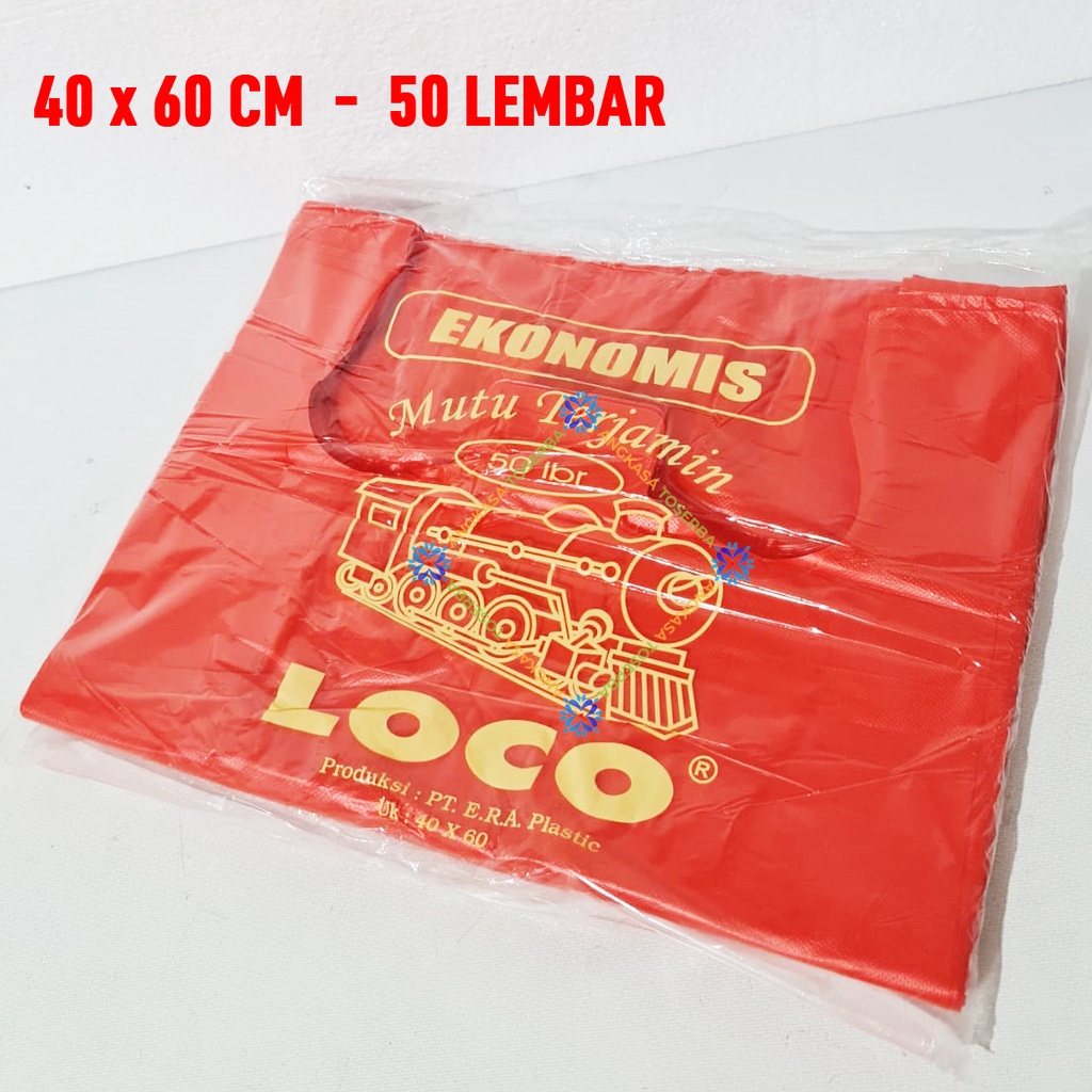 Jual Kantong Kresek Plastik Ukuran Besar 40 x 60 cm Warna Merah 40x60