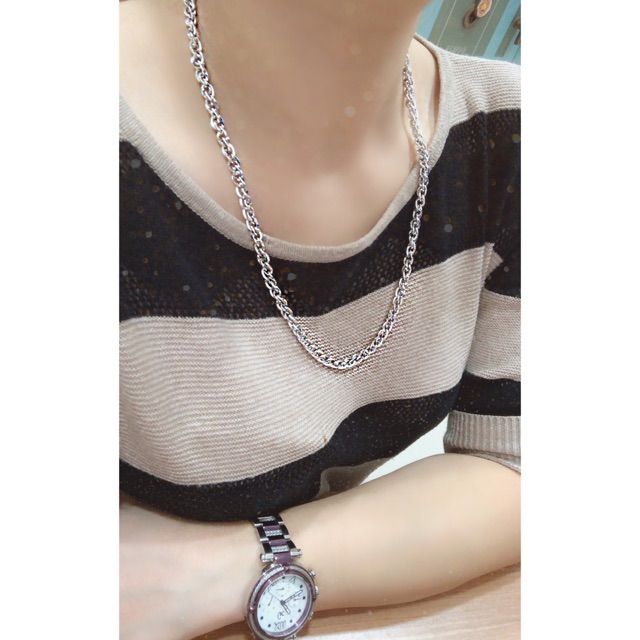 Kalung rantai Hollow Dragonball emas putih