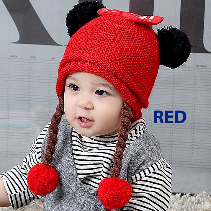 Topi Kupluk PomPom POLKADOT