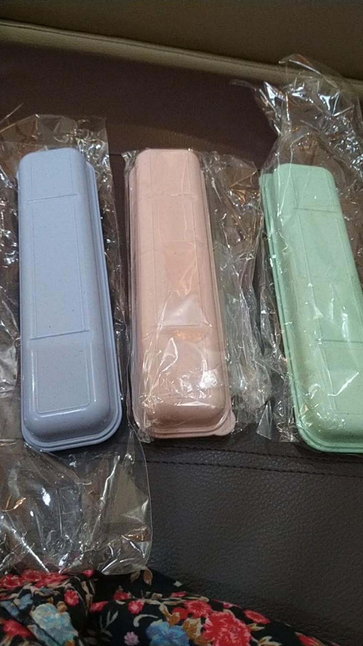 Gandum Sendok Garpu Sumpit Portable Set / Alat Makan Bahan Jerami Gandum