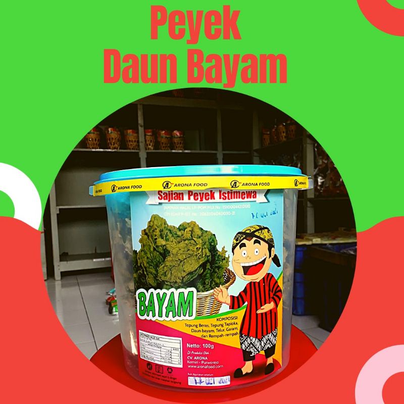 

ARONA FOOD PEYEK DAUN BAYAM KEMSAN TOPLES 450g CEMILAN SEHAT GURIH MURAH