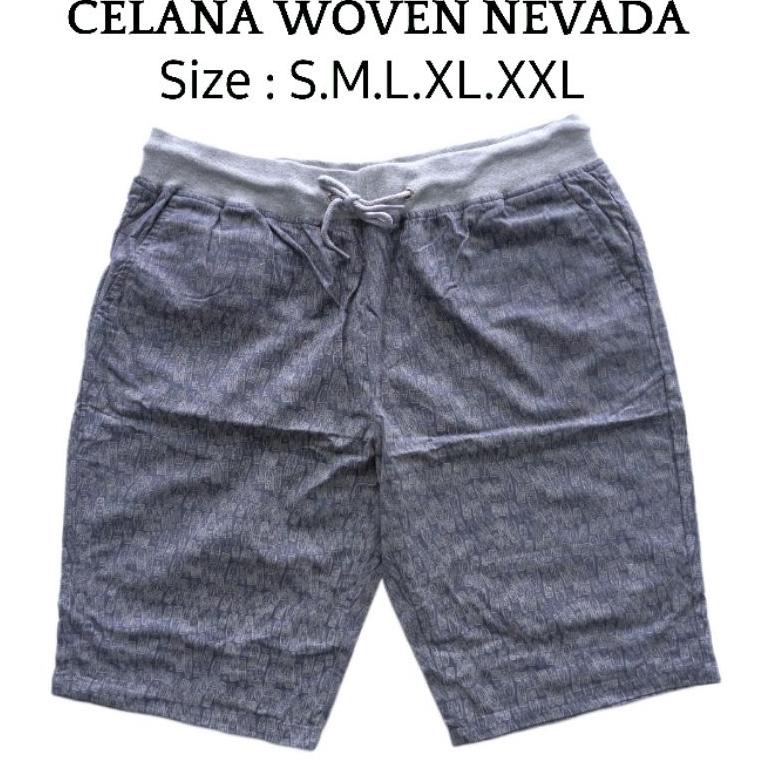 FJ.01Jl22ᵀ - Celana Pendek Woven Nevada Santai Kolor Dewasa Pria Branded Matahari (Khusus Size XL & 