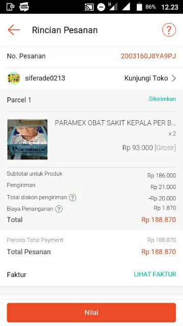 Paramex Obat Sakit Kepala Per Box Isi 50 Strip @4 Tab