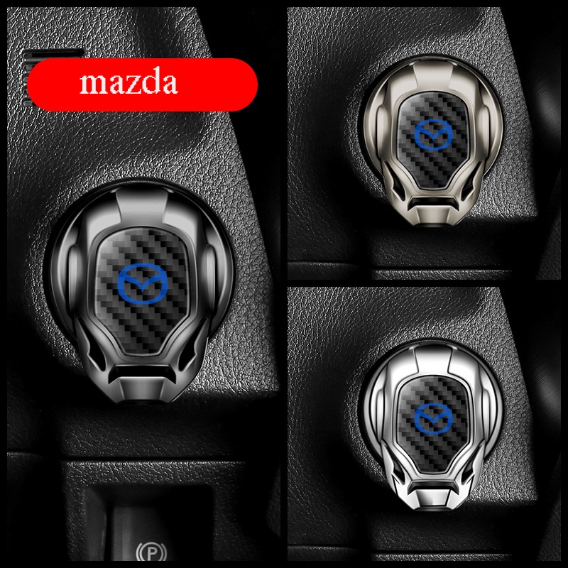 Mesin Pengapian Mulai Berhenti Tombol Penutup Pelindung Stiker Dekorasi Iron Man Car Interior Engine Ignition Start Stop Button Protective Cover Decoration Sticker Car Interior Accessories For Mazda speed CX-30 CX-8 Mazda3 CX-3 CX-9 Mazda6 CX-5 Mazda2