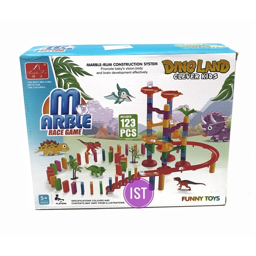 mwn.toys Mainan Marblee Race Game Dino Land 123 pcs No.6123