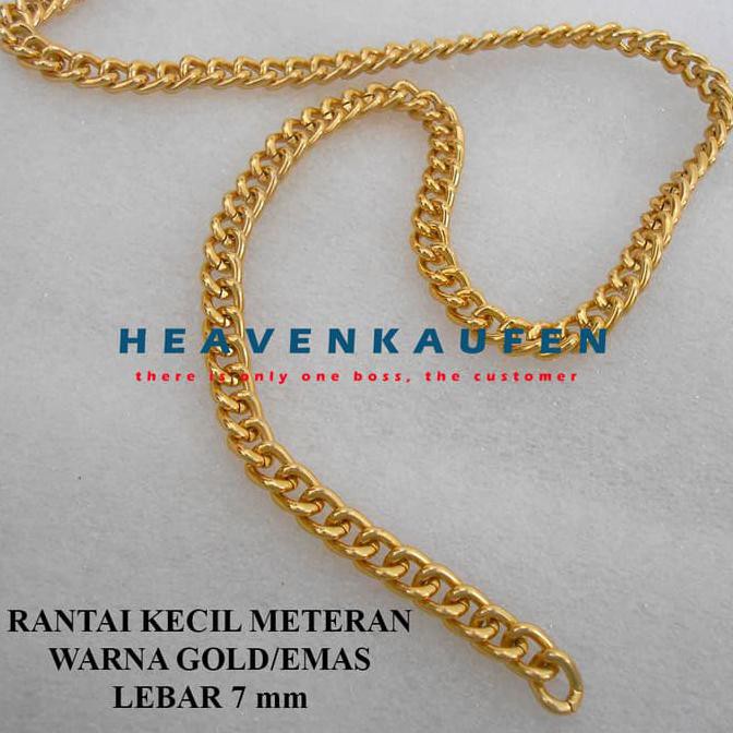 Rantai Kecil 7 mm Warna Gold Emas Meteran BERGARANSI