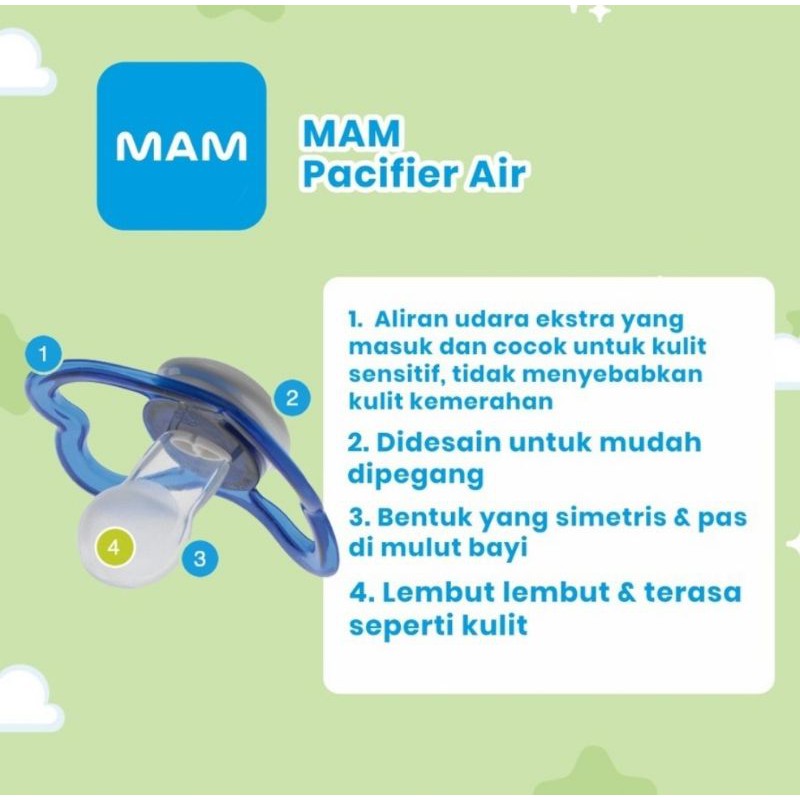 Mam orthodontic pacifier Night/Air 0-6m &amp; 6m+ baby sooter