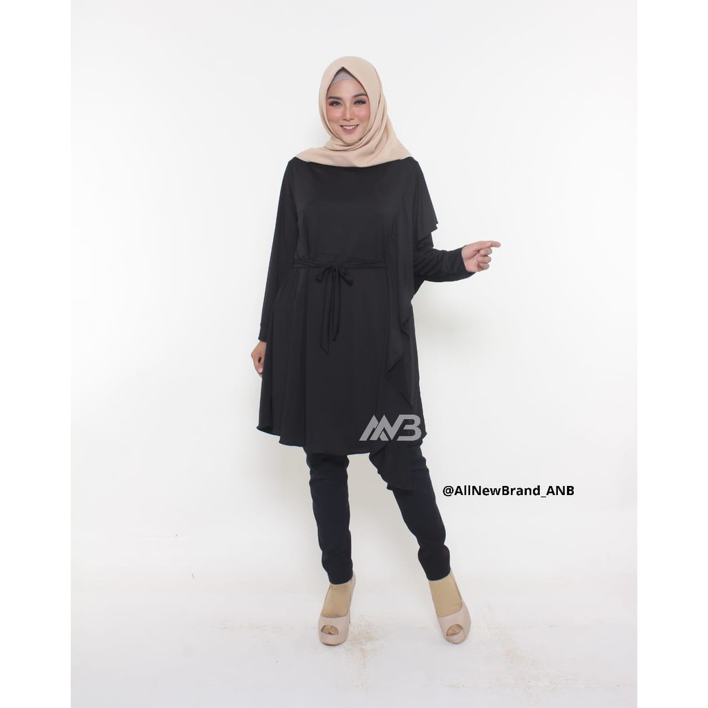 BEFAST - ZEC OOTD Tunik LISSYA / Tunik T9 Black Jumbo HARGA PROMO HARGA MODAL TOP BANTING HARGA / Tunik Terlaris / Tunik Wanita Casual / Tunik Polos / Tunik Warna Hitam / Tunik Lengan Panjang