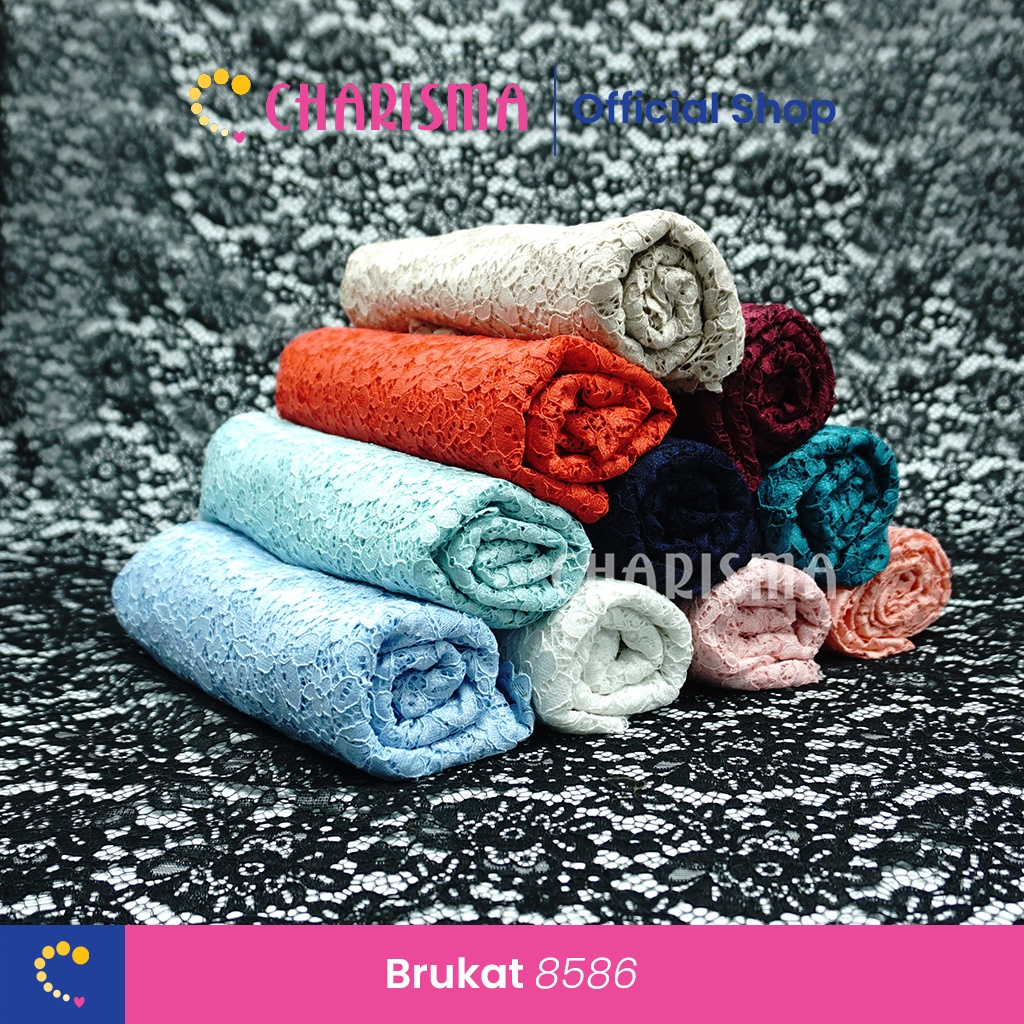 Charisma Bahan Kain Brukat Motif Bunga JC 8586 - Bahan Kain Dress Gaun Gamis Kebaya Wanita