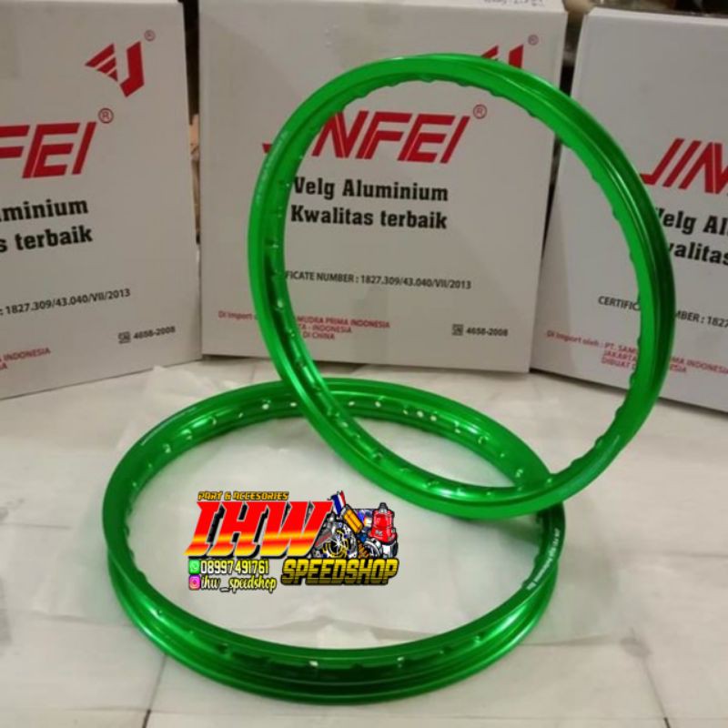 Jinfei R17 Hijau Pekat Velg Jinfei Ring 17 Hijau Pekat Uk 140/140