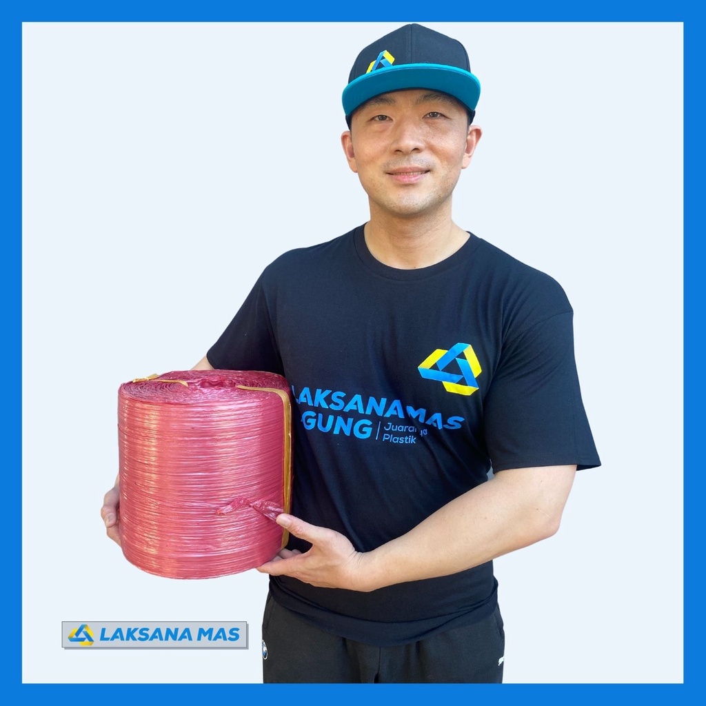 

HJK Tali Rafia Rol Besar 5KG Tali Plastik Warna Matte (Merah, Biru, Kuning, Hijau) 2469M Kuat