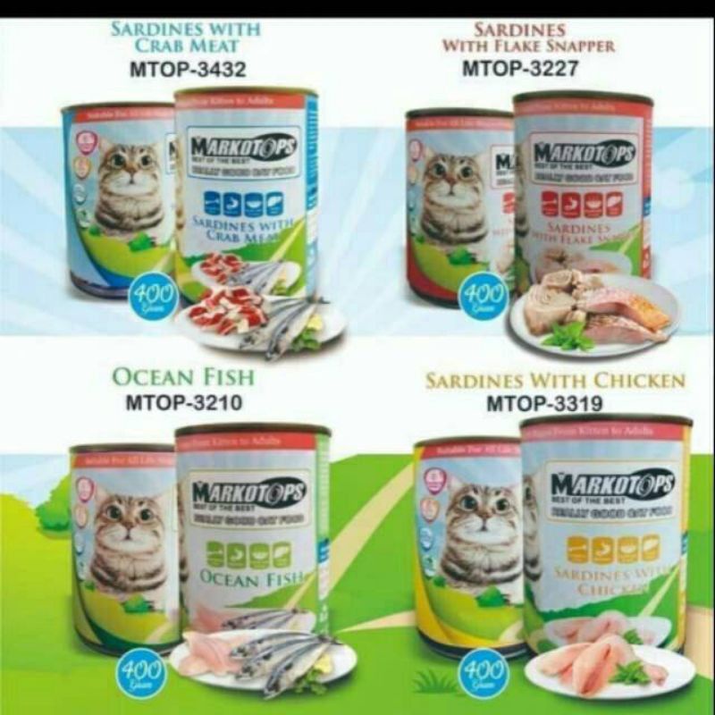 Makanan kucing basah catfood kaleng wet food markotop 400 gr