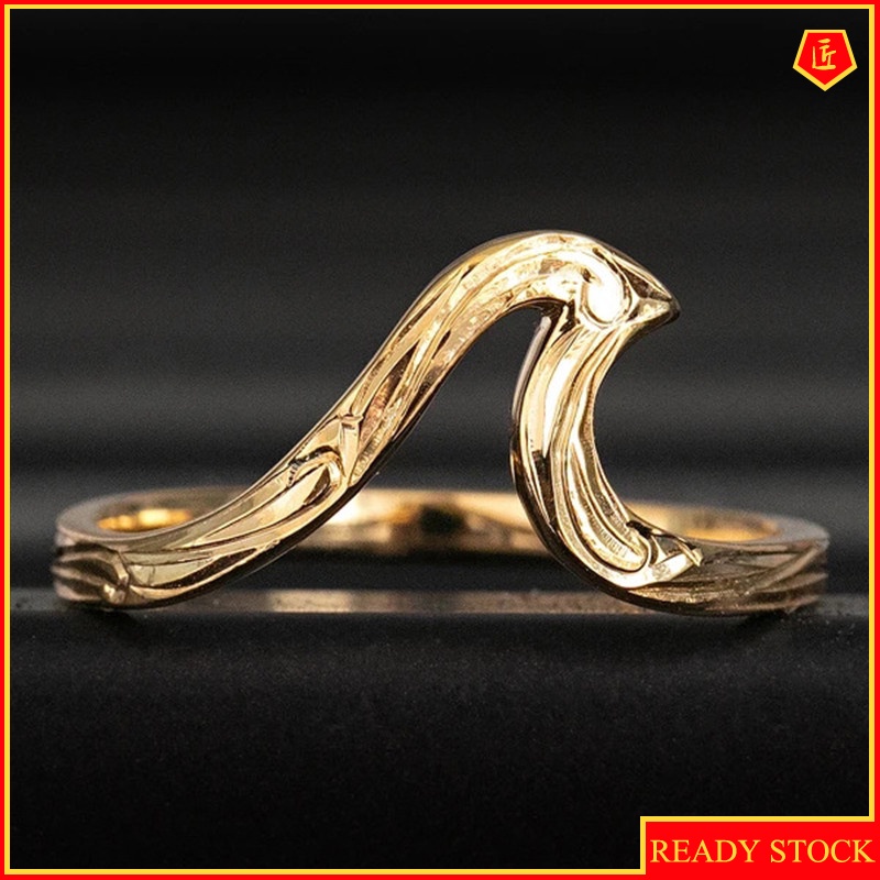 [Ready Stock]New Creative Carved Eagle Ring 18K Gold