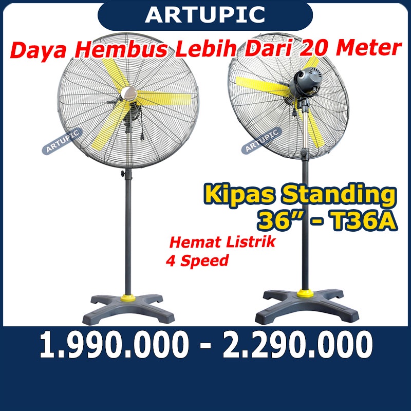 Kipas Angin Standing Fan Berdiri 36 Inch 91 cm Besar T36A Artupic Stan