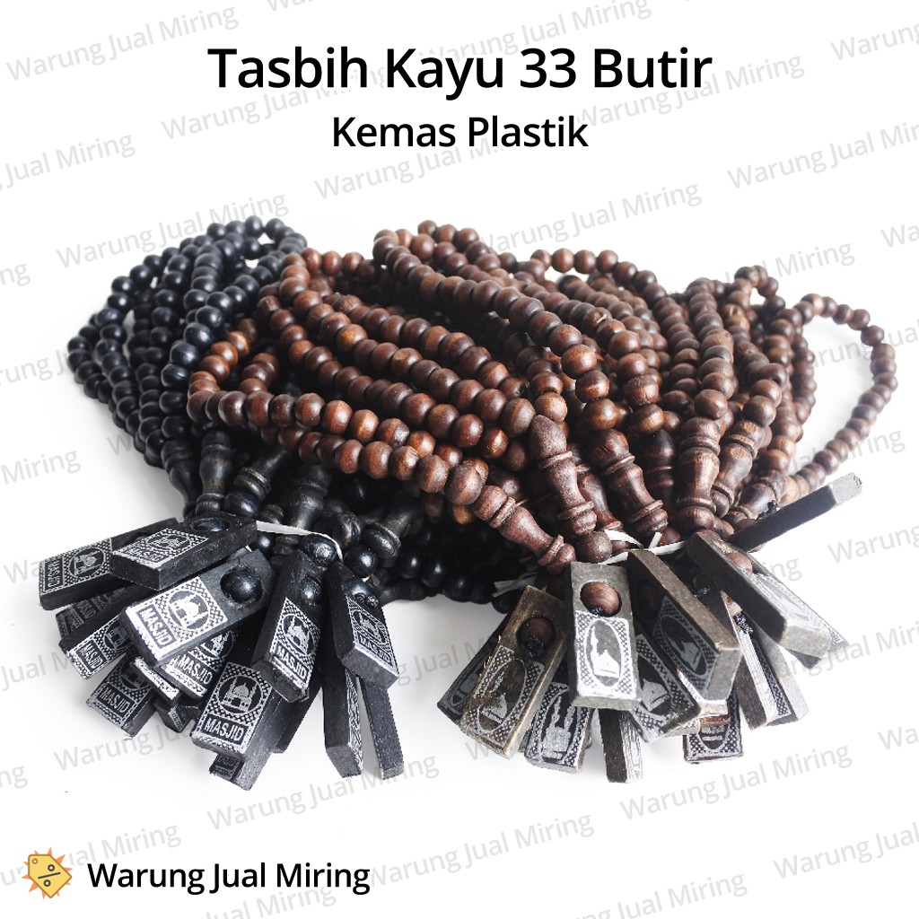 Tasbih Kayu 33 Butir - Sudah Kemas Plastik - Souvenir Hadiah Oleh-Oleh Tasbeh Kecil Dalam Kemasan Gift Sholat Solat Mesjid Masjid Murah Solat Ibadah Sarung Peci Baju Koko Kokoh Pria Wanita Perempuan Laki Cowok Cowo Cewek Cewe Anak Dewasa Pesantren Grosir